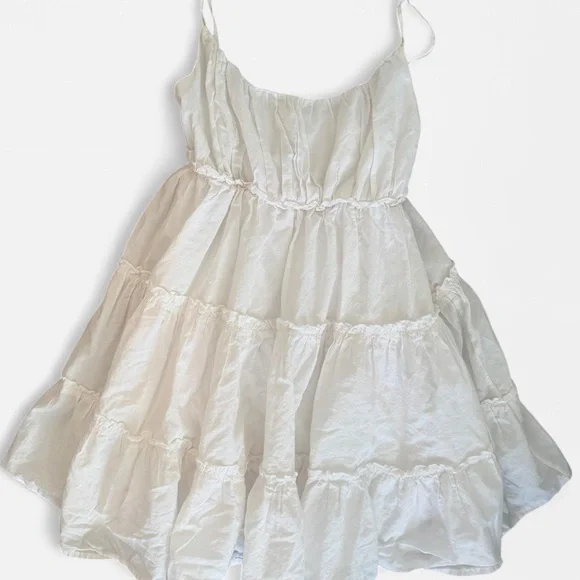 White Summer Babydoll Dress - Picture 2 of 5